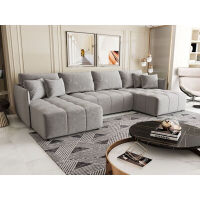 Fun Möbel Wohnlandschaft Schlafsofa Sofa TREVISO Stoff Monolith Hellgrau Fun Möbel Wohnlandschaft Schlafsofa Sofa TREVISO Stoff Monolith Hellgrau