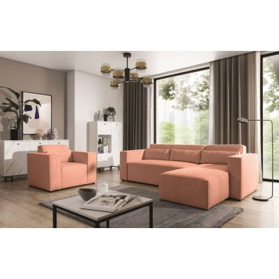 Fun Möbel Ecksofa Schlafsofa inkl. Sessel WALDO Stoff Brooklyn Coral Ottomane Rechts Fun Möbel Ecksofa Schlafsofa inkl. Sessel WALDO Stoff Brooklyn Coral Ottomane Rechts