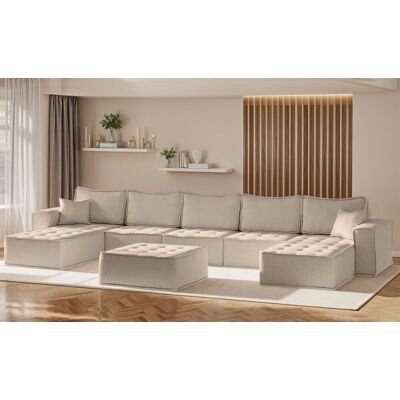 Fun Möbel Wohnlandschaft Sofa U-Form Modulsofa-Set 6-teilig SANDE Stoff Alpine Toffee Fun Möbel Wohnlandschaft Sofa U-Form Modulsofa-Set 6-teilig SANDE Stoff Alpine Toffee