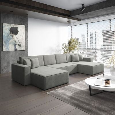 Fun Moebel Wohnlandschaft Schlafsofa Sofa CONOR Stoff Poso Hellgrau Fun Moebel Wohnlandschaft Schlafsofa Sofa CONOR Stoff Poso Hellgrau
