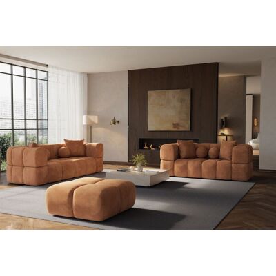 Fun Möbel Sofaset Designersofas VEGA 3-2 inkl. Hocker in Stoff Egon Rostbraun Fun Möbel Sofaset Designersofas VEGA 3-2 inkl. Hocker in Stoff Egon Rostbraun