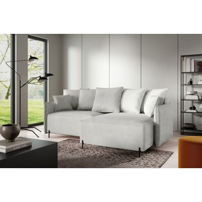 Fun Möbel Ecksofa Schlafsofa BETTO Stoff Now or Never Hellgrau Ottomane Rechts Fun Möbel Ecksofa Schlafsofa BETTO Stoff Now or Never Hellgrau Ottomane Rechts