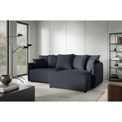 Fun Möbel Ecksofa Schlafsofa Sofa MINEA in Stoff Abriamo Anthrazit Ottomane Rechts Fun Möbel Ecksofa Schlafsofa Sofa MINEA in Stoff Abriamo Anthrazit Ottomane Rechts