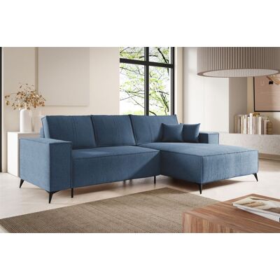 Fun Möbel Ecksofa Schlafsofa FIORE Stoff ARAGON Dunkelblau Ottomane Rechts Fun Möbel Ecksofa Schlafsofa FIORE Stoff ARAGON Dunkelblau Ottomane Rechts
