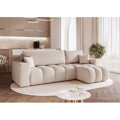 Fun Möbel Ecksofa Schlafsofa Sofa ANABEL in Stoff Centaur Creme Ottomane Rechts Fun Möbel Ecksofa Schlafsofa Sofa ANABEL in Stoff Centaur Creme Ottomane Rechts