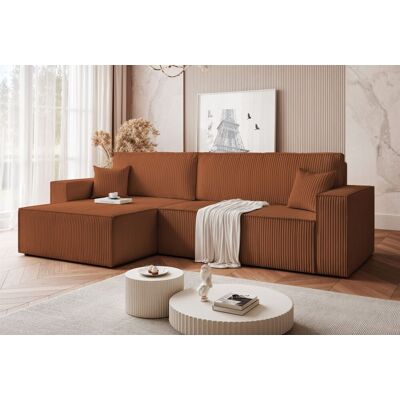 Fun Möbel Ecksofa Schlafsofa Sofa ADARA MAX in Stoff Poso Rostbraun Ottomane Links Fun Möbel Ecksofa Schlafsofa Sofa ADARA MAX in Stoff Poso Rostbraun Ottomane Links