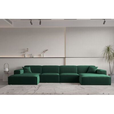 Fun Moebel Wohnlandschaft U-Form CELES PREMIUM in Stoff Opera Velvet Grün Fun Moebel Wohnlandschaft U-Form CELES PREMIUM in Stoff Opera Velvet Grün