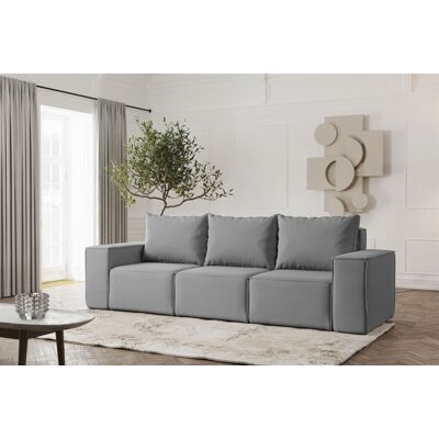 Fun Möbel Sofa Designersofa ESTELLE 3-Sitzer in Stoff Opera Velvet Grau Fun Möbel Sofa Designersofa ESTELLE 3-Sitzer in Stoff Opera Velvet Grau
