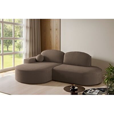 Fun Möbel Ecksofa Schlafsofa Sofa GIRONA Stoff Salvador Braun Ottomane Links Fun Möbel Ecksofa Schlafsofa Sofa GIRONA Stoff Salvador Braun Ottomane Links