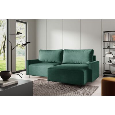 Fun Möbel Ecksofa Schlafsofa Sofa BRAGA in Stoff Now or Never Grün Ottomane Rechts Fun Möbel Ecksofa Schlafsofa Sofa BRAGA in Stoff Now or Never Grün Ottomane Rechts