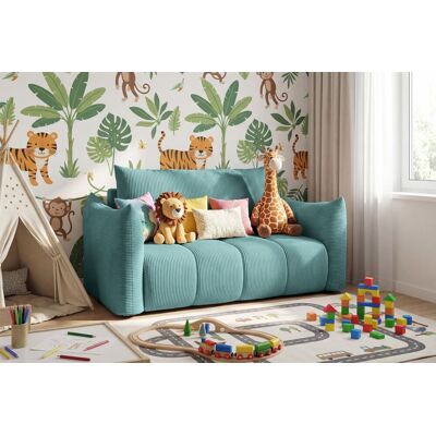 Fun Möbel Sofa 2er-Sitzer mit Liegefunktion ONTARIO in Stoff Poso Türkis Fun Möbel Sofa 2er-Sitzer mit Liegefunktion ONTARIO in Stoff Poso Türkis