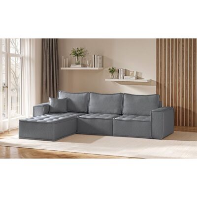 Fun Möbel Ecksofa Modulsofa 3-teilig SANDE Stoff Alpine Anthrazit Ottomane Links Fun Möbel Ecksofa Modulsofa 3-teilig SANDE Stoff Alpine Anthrazit Ottomane Links