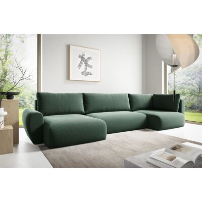 Fun Möbel Wohnlandschaft Schlafsofa GALAN Stoff Poso Grün Ottomane Links Fun Möbel Wohnlandschaft Schlafsofa GALAN Stoff Poso Grün Ottomane Links