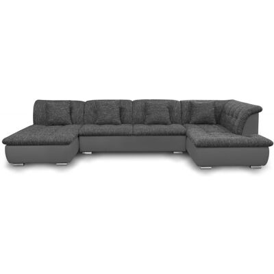 Fun Moebel - NICOLE - Grau/Schwarz - Ottomane Links - Sofa Fun Moebel - NICOLE - Grau/Schwarz - Ottomane Links - Sofa