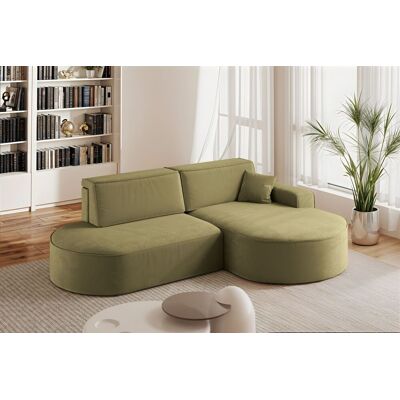 Fun Möbel Ecksofa Schlafsofa Sofa VENEDIG Stoff Salvador Olivgrün Ottomane Rechts Fun Möbel Ecksofa Schlafsofa Sofa VENEDIG Stoff Salvador Olivgrün Ottomane Rechts