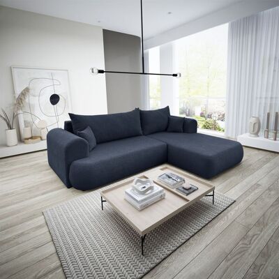 Fun Möbel Ecksofa Schlafsofa ANIKE Stoff Now or Never Dunkelblau Ottomane Rechts Fun Möbel Ecksofa Schlafsofa ANIKE Stoff Now or Never Dunkelblau Ottomane Rechts