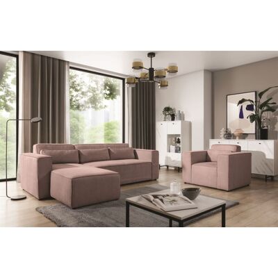 Fun Möbel Ecksofa Schlafsofa inkl. Sessel WALDO Stoff Poso Altrosa Ottomane Links Fun Möbel Ecksofa Schlafsofa inkl. Sessel WALDO Stoff Poso Altrosa Ottomane Links