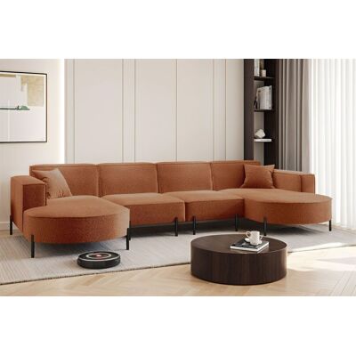 Fun Möbel Wohnlandschaft U-Form Sofa VALENCIA XL in Stoff Quelle Ziegelbraun Fun Möbel Wohnlandschaft U-Form Sofa VALENCIA XL in Stoff Quelle Ziegelbraun