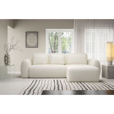 Fun Möbel Ecksofa Schlafsofa Sofa GASTON in Stoff Puente Ecru Ottomane Rechts Fun Möbel Ecksofa Schlafsofa Sofa GASTON in Stoff Puente Ecru Ottomane Rechts