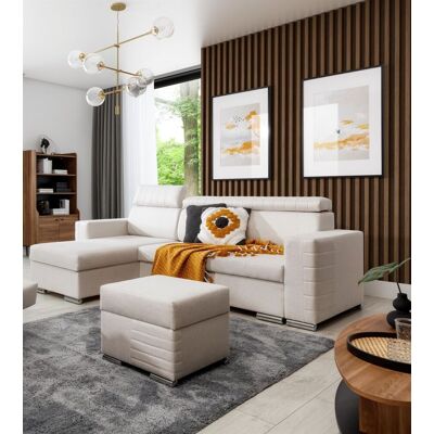 Fun Möbel Ecksofa Schlafsofa inkl. Hocker CANTON Stoff Liverpool Pearl Ottomane Links Fun Möbel Ecksofa Schlafsofa inkl. Hocker CANTON Stoff Liverpool Pearl Ottomane Links