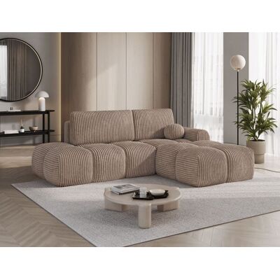 Fun Moebel Ecksofa mit Schlaffunktion Sofa PLAY Stoff Tilia Hellbraun Ottomane Rechts Fun Moebel Ecksofa mit Schlaffunktion Sofa PLAY Stoff Tilia Hellbraun Ottomane Rechts