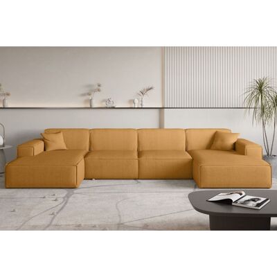 Fun Möbel Wohnlandschaft Sofa U-Form CELES PREMIUM in Stoff Scala Senfgelb Fun Möbel Wohnlandschaft Sofa U-Form CELES PREMIUM in Stoff Scala Senfgelb