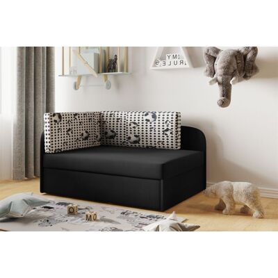 Fun Moebel Sofa Kindersofa Schlafsofa inkl. Bettkasten MAILO Seite Rechts Stoff Schwarz-... Fun Moebel Sofa Kindersofa Schlafsofa inkl. Bettkasten MAILO Seite Rechts Stoff Schwarz-...