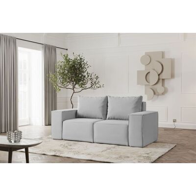 Fun Möbel Sofa Designersofa ESTELLE 2-Sitzer in Stoff Opera Velvet Hellgrau Fun Möbel Sofa Designersofa ESTELLE 2-Sitzer in Stoff Opera Velvet Hellgrau