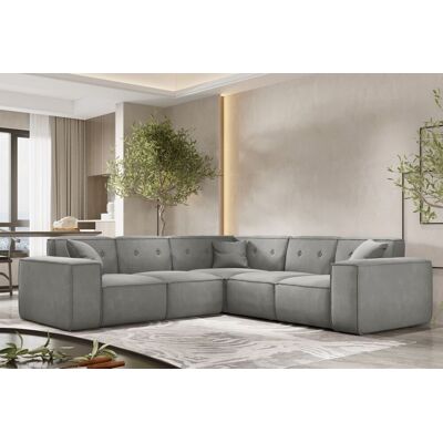 Fun Möbel Ecksofa Designersofa CESINA in Stoff Opera Velvet Steingrau Seite Universal Fun Möbel Ecksofa Designersofa CESINA in Stoff Opera Velvet Steingrau Seite Universal