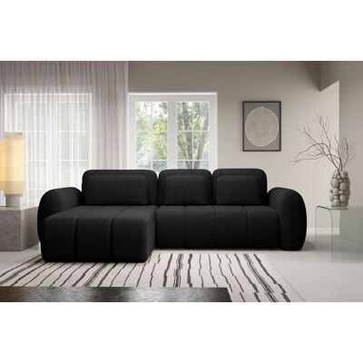 Fun Möbel Ecksofa Schlafsofa Sofa CARIA in Stoff Quelle Schwarz Ottomane Links Fun Möbel Ecksofa Schlafsofa Sofa CARIA in Stoff Quelle Schwarz Ottomane Links