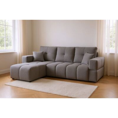 Fun Möbel Ecksofa Schlafsofa Sofa DENISE in Stoff Centaur Dunkelgrau Ottomane Links Fun Möbel Ecksofa Schlafsofa Sofa DENISE in Stoff Centaur Dunkelgrau Ottomane Links