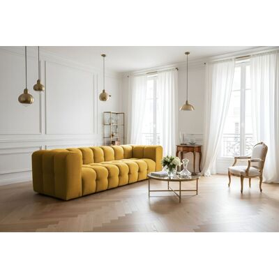Fun Möbel Sofa Designersofa SOLVIE 4-Sitzer in Stoff Tiffani Honiggelb Fun Möbel Sofa Designersofa SOLVIE 4-Sitzer in Stoff Tiffani Honiggelb
