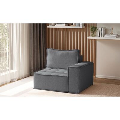 Fun Möbel Sessel SANDE 1-Sitzer Modul Stoff Alpine Anthrazit Seite Rechts Fun Möbel Sessel SANDE 1-Sitzer Modul Stoff Alpine Anthrazit Seite Rechts
