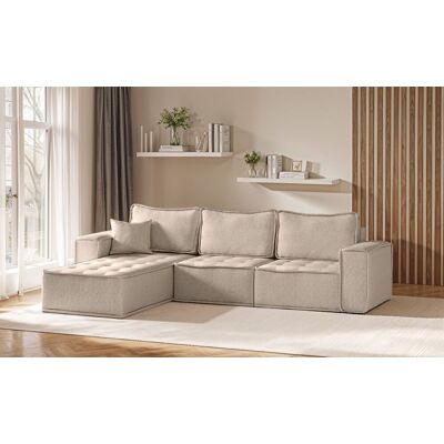 Fun Möbel Ecksofa Modulsofa 3-teilig SANDE Stoff Alpine Toffee Ottomane Links Fun Möbel Ecksofa Modulsofa 3-teilig SANDE Stoff Alpine Toffee Ottomane Links