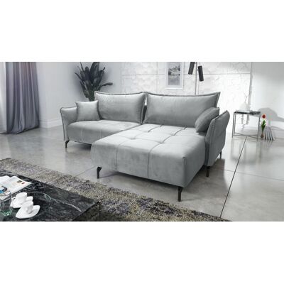 Fun Möbel Ecksofa Schlafsofa Sofa VICTORIA Stoff Element Hellgrau Ottomane Rechts Fun Möbel Ecksofa Schlafsofa Sofa VICTORIA Stoff Element Hellgrau Ottomane Rechts