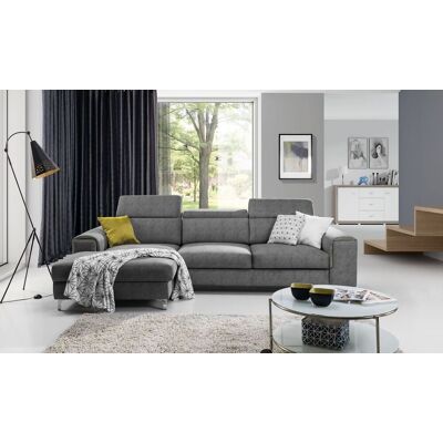 Fun Moebel - STELLA - Dunkelgrau - Ottomane links - Sofa bed Fun Moebel - STELLA - Dunkelgrau - Ottomane links - Sofa bed