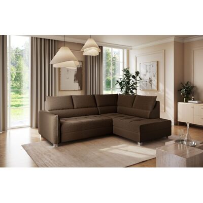 Fun Möbel Ecksofa Schlafsofa Sofa MARNO in Stoff Vogue Braun Ottomane Rechts Fun Möbel Ecksofa Schlafsofa Sofa MARNO in Stoff Vogue Braun Ottomane Rechts
