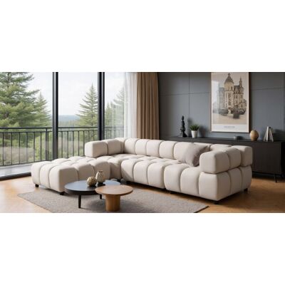 Fun Möbel Sofa Designersofa FLOW 3-Sitzer inkl. 1 x Polsterhocker Stoff Bluvel Creme Fun Möbel Sofa Designersofa FLOW 3-Sitzer inkl. 1 x Polsterhocker Stoff Bluvel Creme