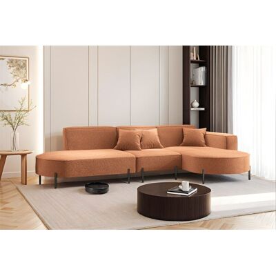 Fun Moebel Ecksofa Designersofa VALENCIA in Stoff Quelle Ziegelbraun Ottomane Rechts Fun Moebel Ecksofa Designersofa VALENCIA in Stoff Quelle Ziegelbraun Ottomane Rechts