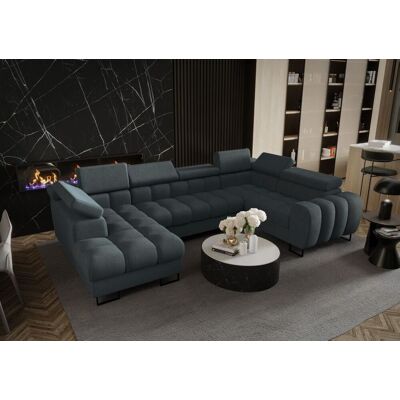 Fun Moebel Wohnlandschaft Schlafsofa BASTIEN in Stoff Moly Graphit Ottomane Links Fun Moebel Wohnlandschaft Schlafsofa BASTIEN in Stoff Moly Graphit Ottomane Links