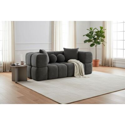 Fun Möbel Sofa Designersofa VEGA 3-Sitzer in Stoff Egon Dunkelgrau Fun Möbel Sofa Designersofa VEGA 3-Sitzer in Stoff Egon Dunkelgrau