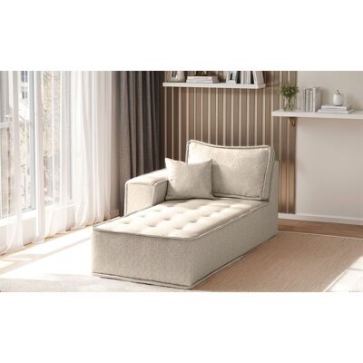 Fun Möbel Ottomane Modul SANDE Stoff Alpine Beige Seite Links Fun Möbel Ottomane Modul SANDE Stoff Alpine Beige Seite Links