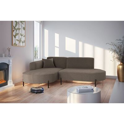 Fun Moebel OUTLET Ecksofa Designersofa VALENCIA XS in Stoff Quelle Braun Ottomane Links Fun Moebel OUTLET Ecksofa Designersofa VALENCIA XS in Stoff Quelle Braun Ottomane Links