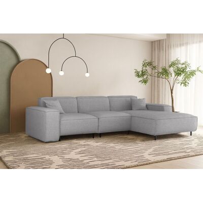 Fun Möbel Ecksofa Designersofa GLORIA in Stoff Artico Hellgrau Ottomane Rechts Fun Möbel Ecksofa Designersofa GLORIA in Stoff Artico Hellgrau Ottomane Rechts
