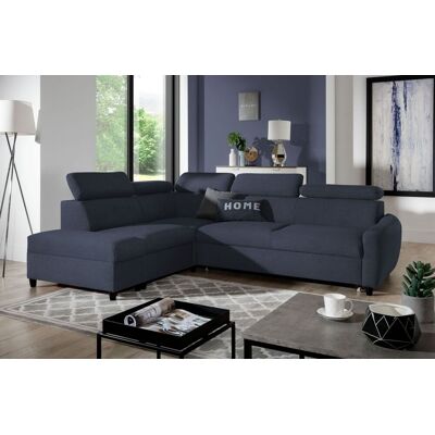 Fun Möbel Ecksofa Schlafsofa Sofa ANTON in Stoff Esito Dunkelblau Ottomane Links Fun Möbel Ecksofa Schlafsofa Sofa ANTON in Stoff Esito Dunkelblau Ottomane Links