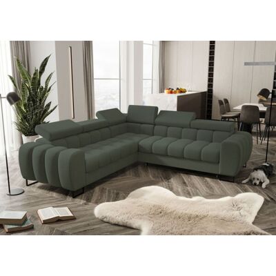Fun Moebel Ecksofa Schlafsofa BASTIEN in Stoff Gemma Grün Seite Universal Fun Moebel Ecksofa Schlafsofa BASTIEN in Stoff Gemma Grün Seite Universal