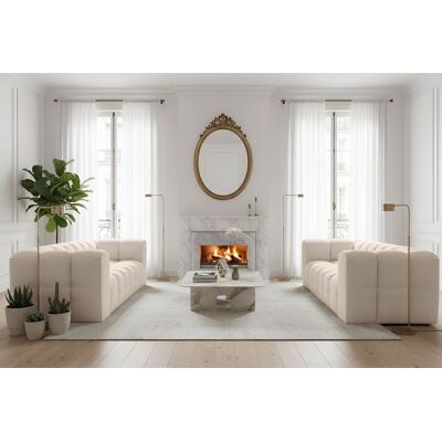 Fun Möbel Sofaset Designersofa SOLVIE 4-4 in Stoff Tiffani Beige Fun Möbel Sofaset Designersofa SOLVIE 4-4 in Stoff Tiffani Beige