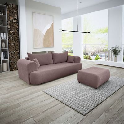 Fun Möbel Sofa Schlafsofa 3-Sitzer ANIKE inkl. Polsterhocker in Stoff Now or Never Altrosa Fun Möbel Sofa Schlafsofa 3-Sitzer ANIKE inkl. Polsterhocker in Stoff Now or Never Altrosa