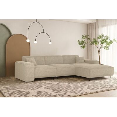 Fun Möbel Ecksofa Designersofa GLORIA in Stoff Scala Sand Ottomane Rechts Fun Möbel Ecksofa Designersofa GLORIA in Stoff Scala Sand Ottomane Rechts