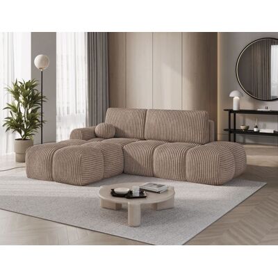 Fun Moebel Ecksofa mit Schlaffunktion Sofa PLAY Stoff Tilia Hellbraun Ottomane Links Fun Moebel Ecksofa mit Schlaffunktion Sofa PLAY Stoff Tilia Hellbraun Ottomane Links